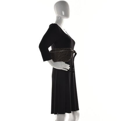 Fendi X SARAH COLEMAN Fabric Jacquard Vitello Century Matte FF Vertigo Kids Belt Bag Moro Black 7 of 15