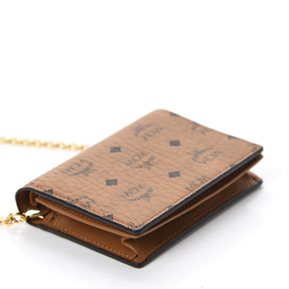 MCM Visetos Original Mini Chain Wallet Cognac 4 of 9