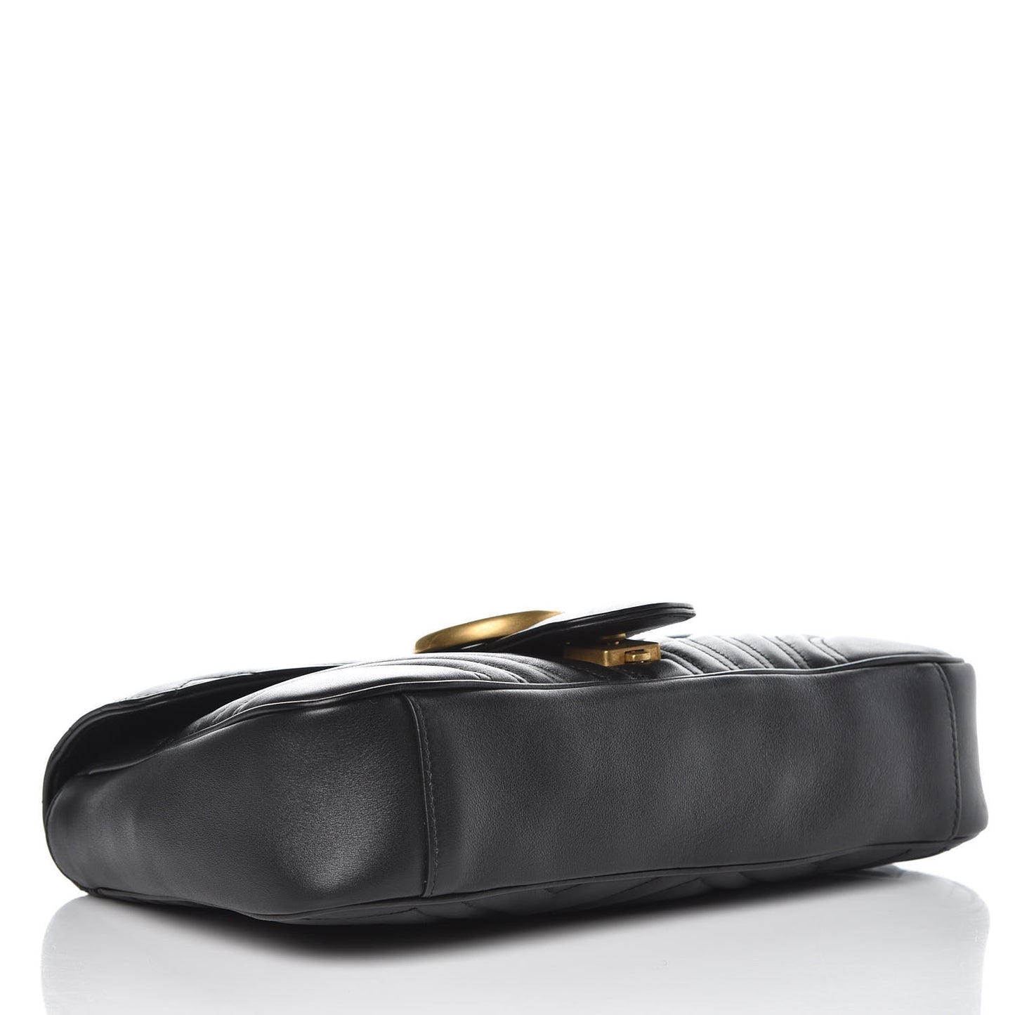 Calfskin Matelasse Medium GG Marmont Shoulder Bag Black