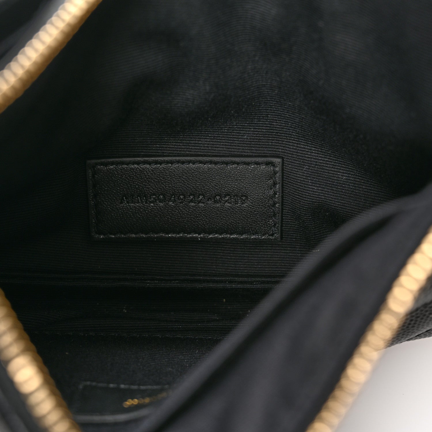 Saint Laurent Grain De Poudre Chevron Monogram Bill Pouch Black 7 of 7