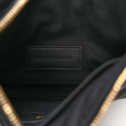 Saint Laurent Grain De Poudre Chevron Monogram Bill Pouch Black 7 of 7