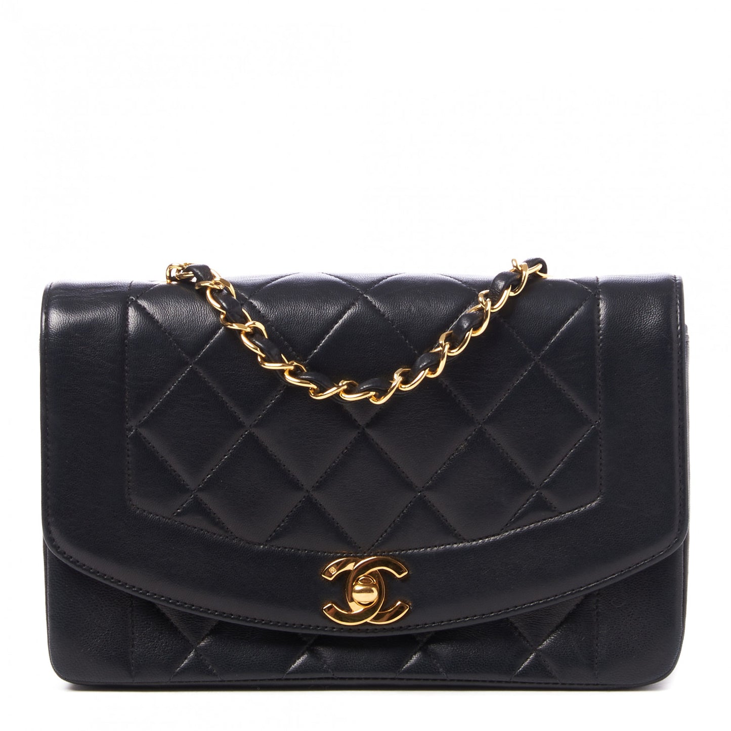 Lambskin Quilted Small Single Flap Black