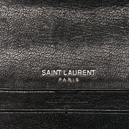 Saint Laurent Lambskin Mixed Matelasse Quilted Large Monogram Envelope Wallet Black 6 of 16