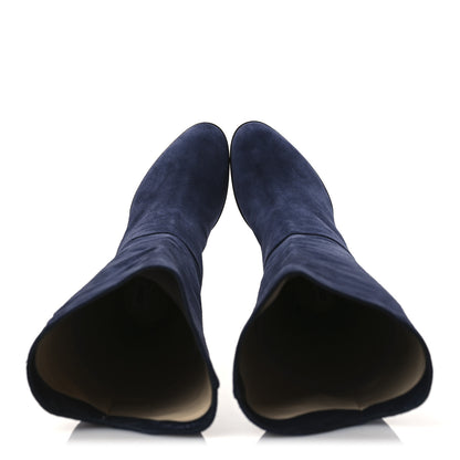 Jimmy Choo Suede Natalie 80 Boots 39.5 Navy 2 of 13