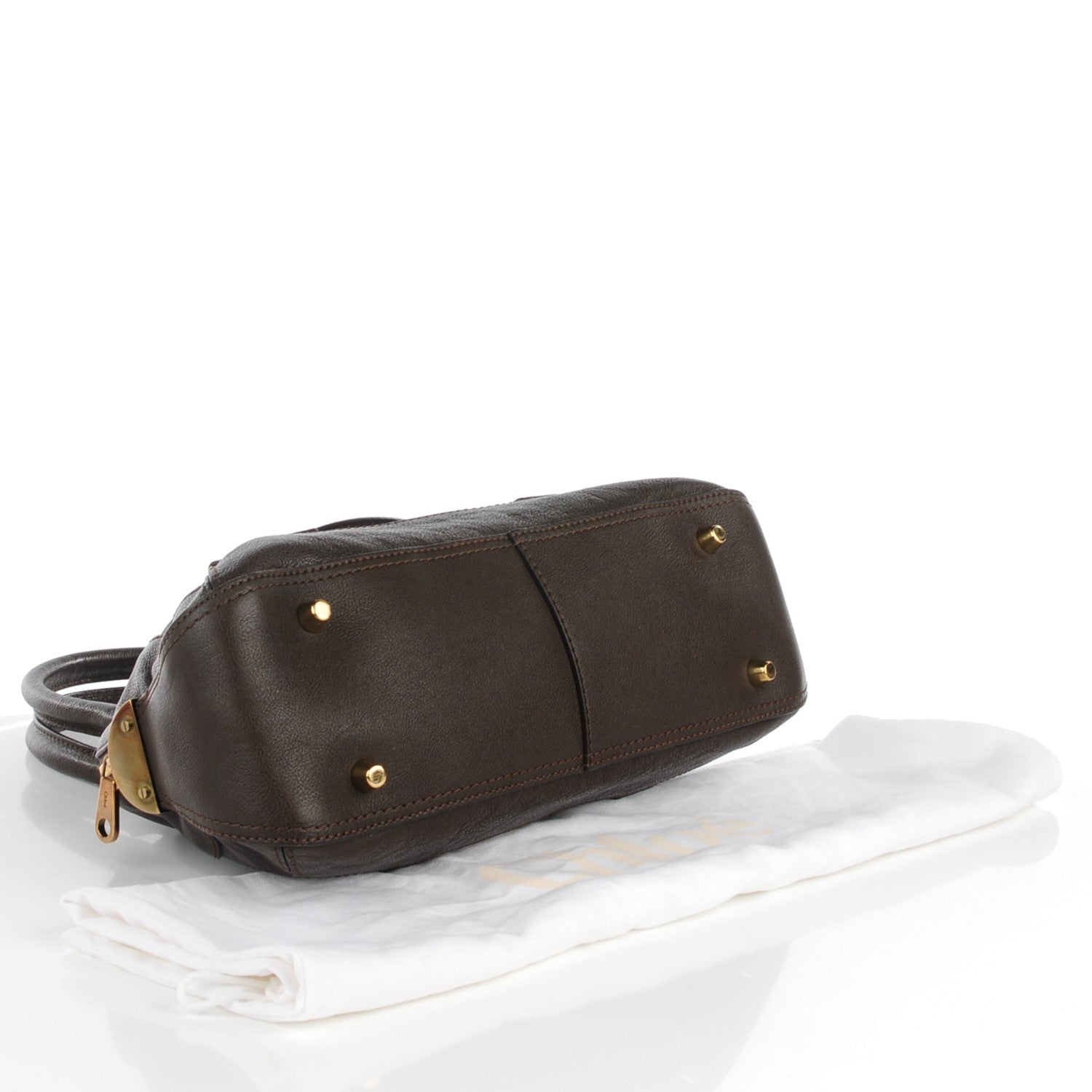 Chloe Calfskin Georgia Satchel Brown 4 of 7