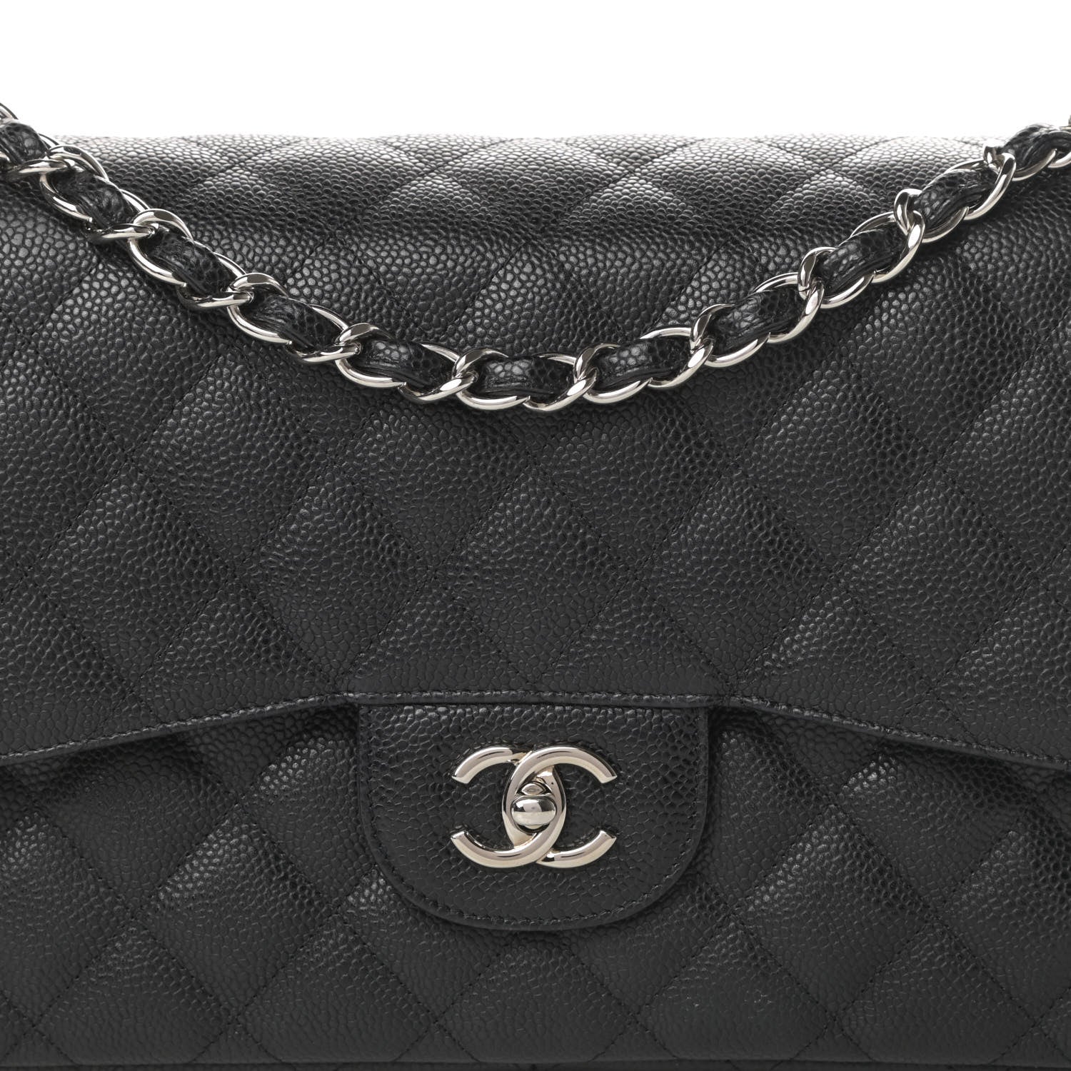 Chanel Caviar Quilted Jumbo Double Flap Black 8 of 13