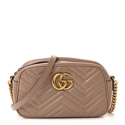 Gucci Calfskin Matelasse Small GG Marmont Chain Shoulder Bag Porcelain Rose 1 of 10