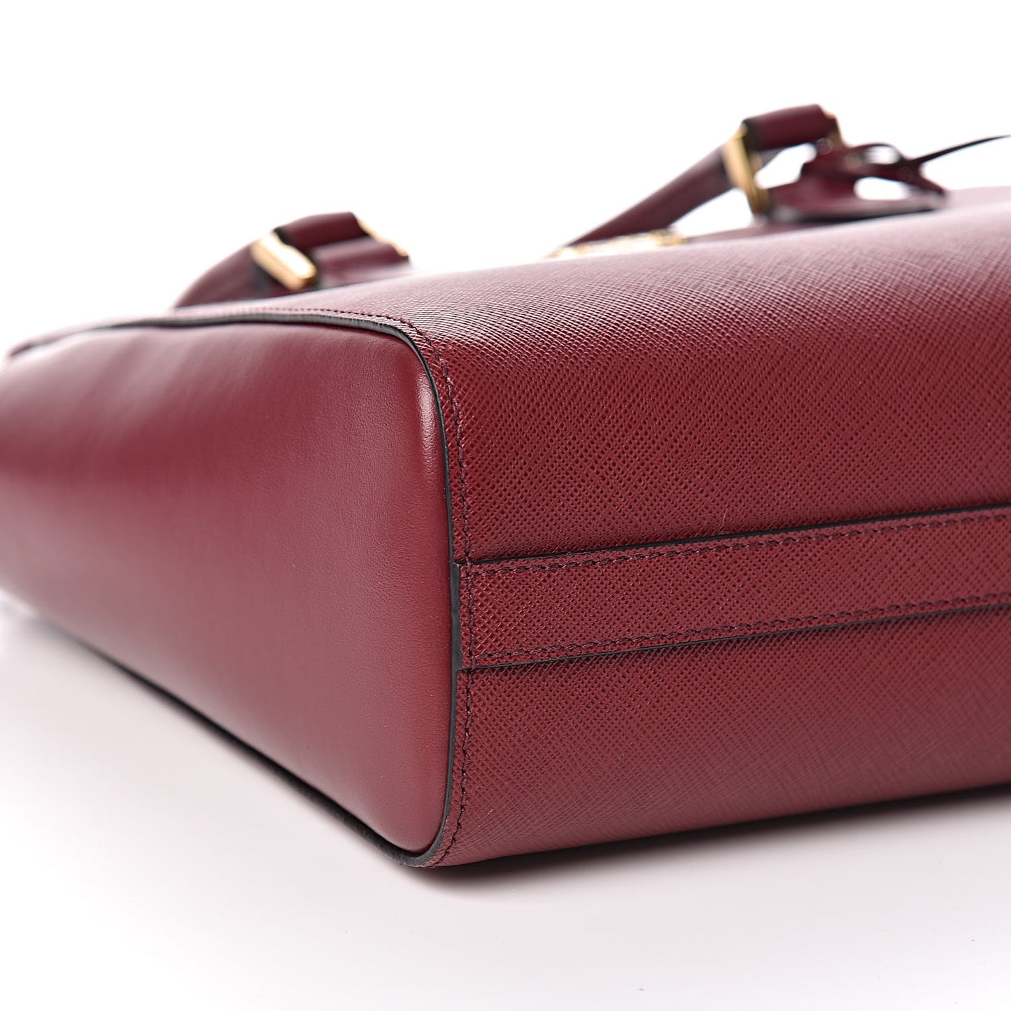Saffiano Soft Calfskin Small Zippered Tote Cerise
