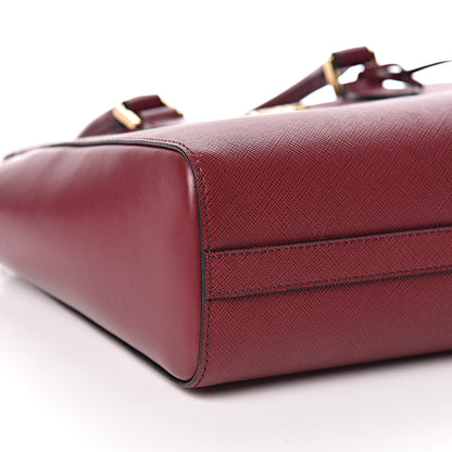 Prada Saffiano Soft Calfskin Small Zippered Tote Cerise 7 of 9