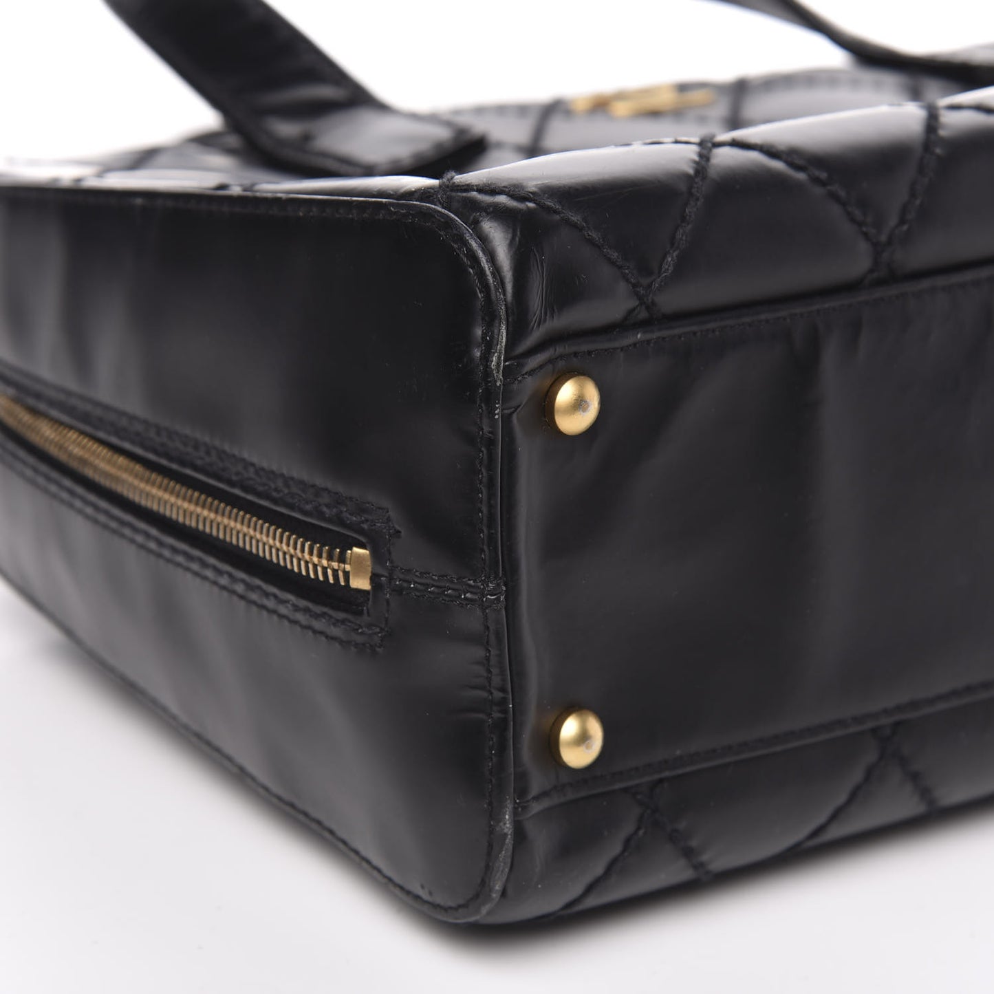 Calfskin Stitch Surpique Bowler Black