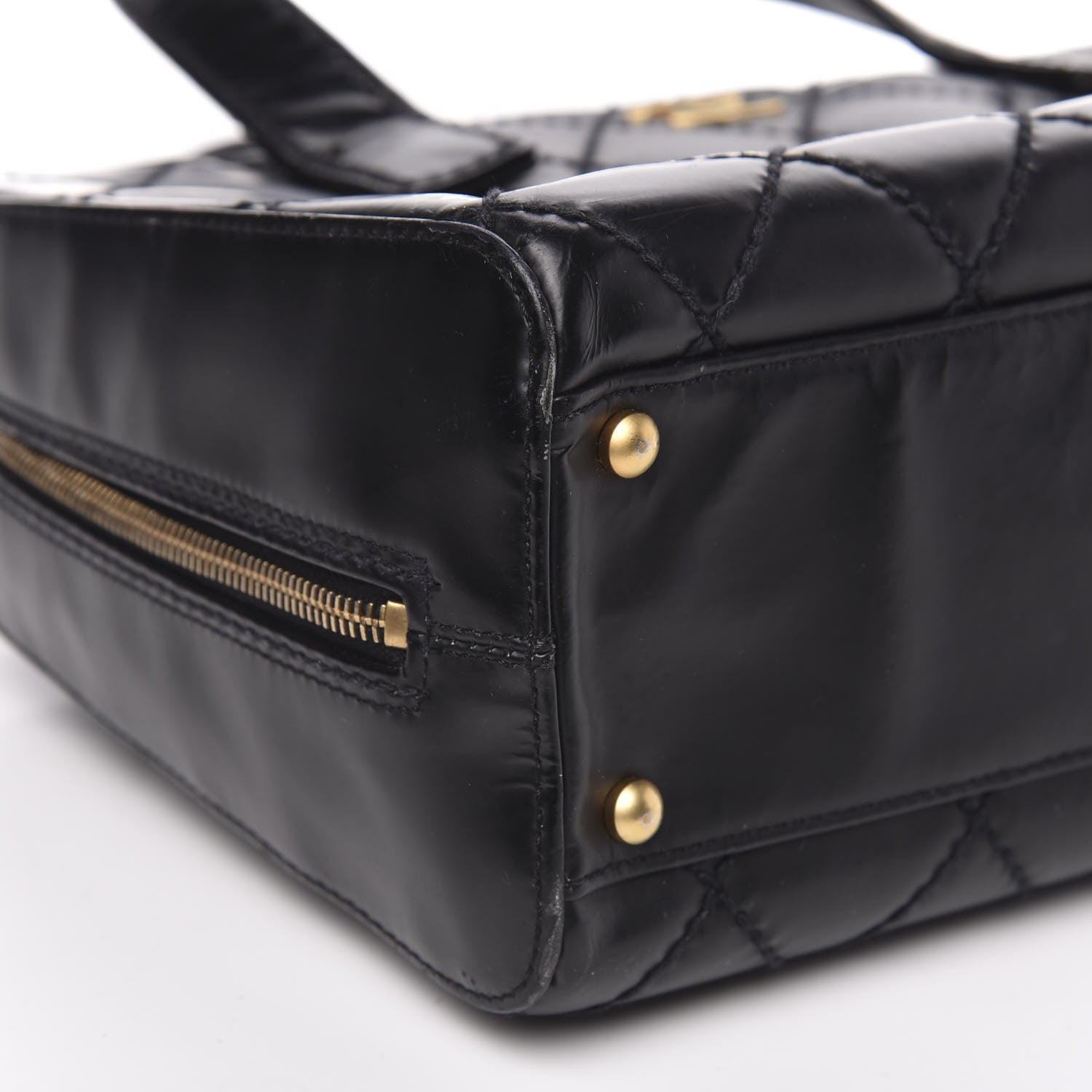 Chanel Calfskin Stitch Surpique Bowler Black 8 of 16