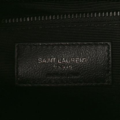 Saint Laurent Grain De Poudre Textured Mixed Matelasse Large Triquilt Monogram Monochrome Satchel Black 5 of 7
