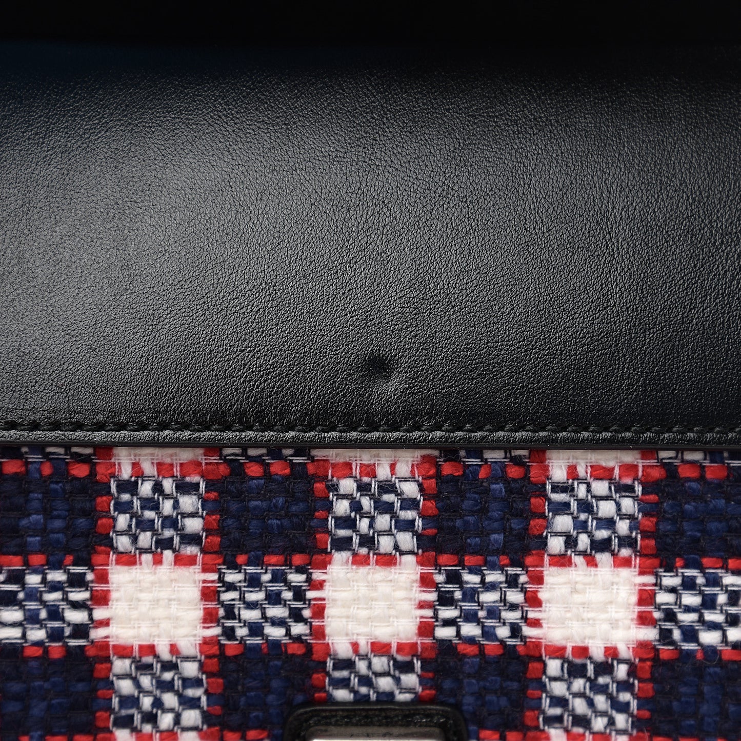 Vintage Tweed Check Small Dionysus Shoulder Bag White Hibiscus Red Marine