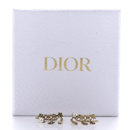 Christian Dior Pearl Crystal J'Adior Earrings Aged Gold 3 of 3