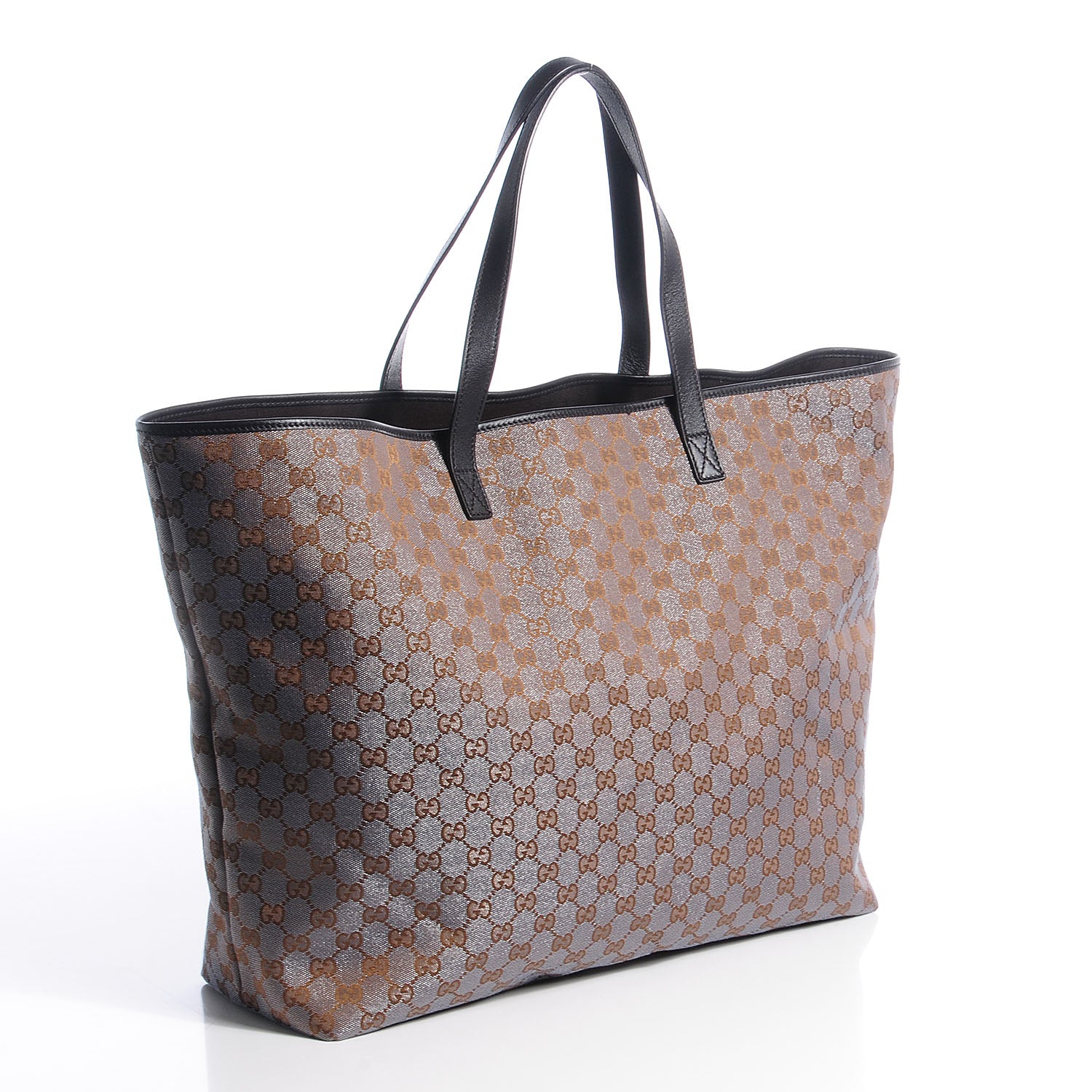 Gucci Metallic Monogram XL Shopper Tote Black 2 of 7