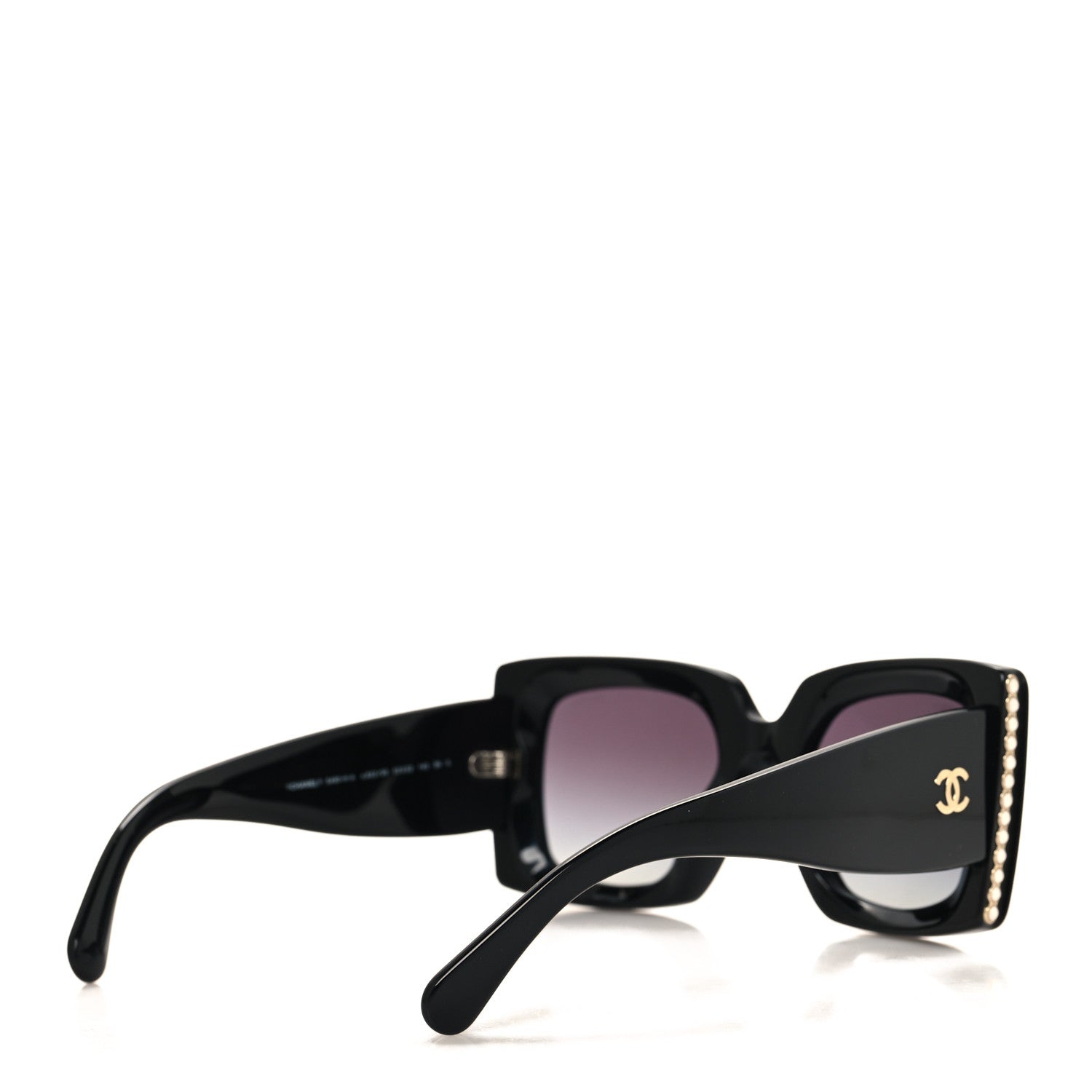 Chanel Acetate Pearl Rectangle Sunglasses 5480-H-A Black 4 of 7