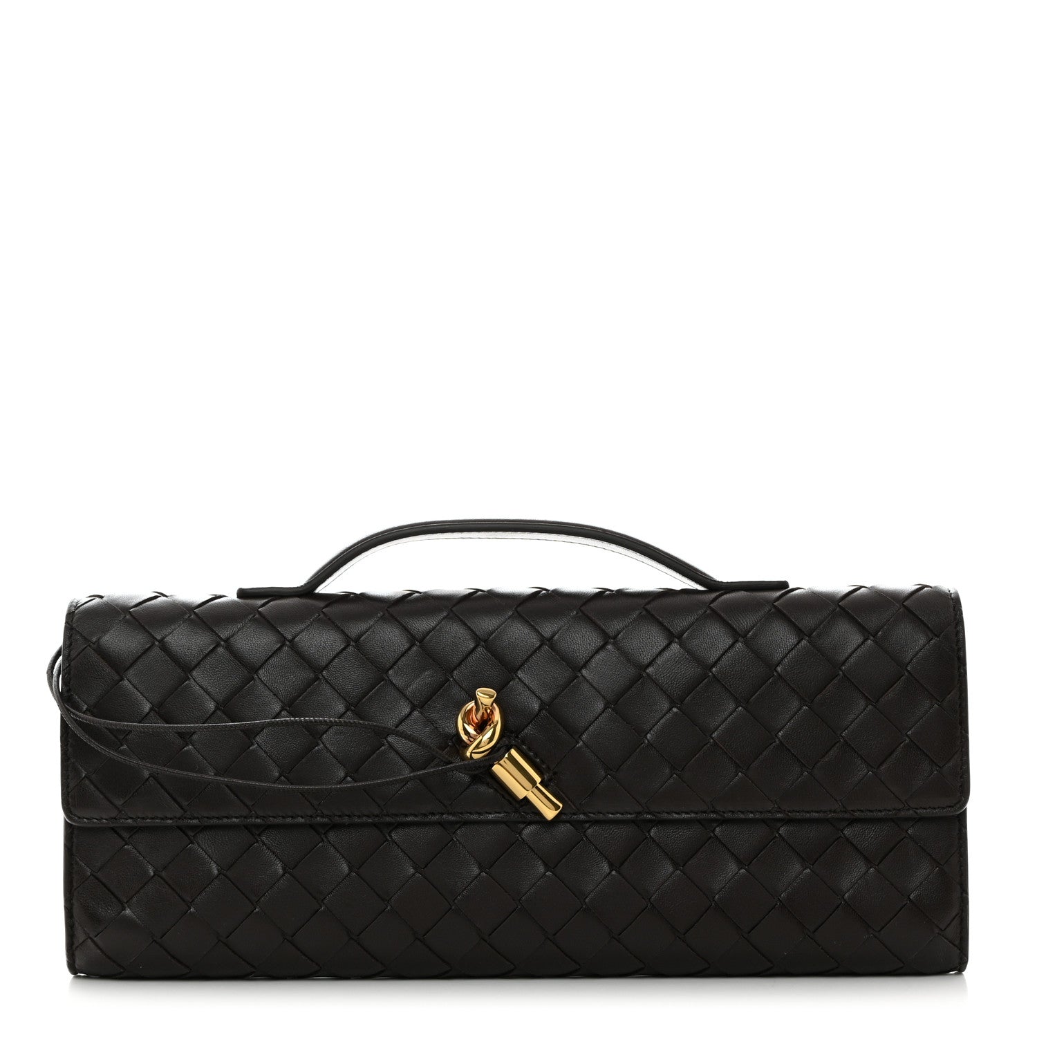 Bottega Veneta Nappa Intrecciato Long Andiamo Top Handle Clutch Fondant 1 of 7