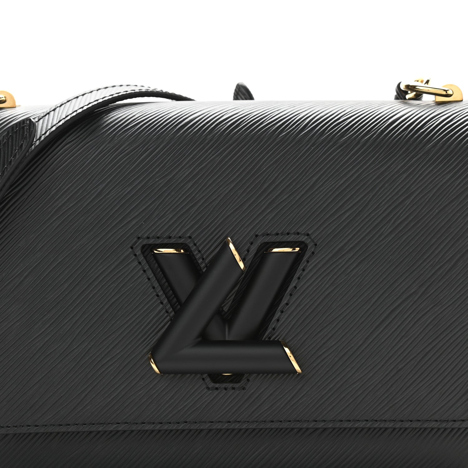 Louis Vuitton Epi Twist Shoulder Bag MM Matte Black Gold 8 of 11