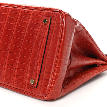 Hermes Matte Niloticus Crocodile Birkin 35 Rouge H 9 of 9