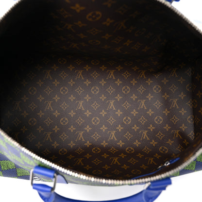 Louis Vuitton Damier Heritage Keepall Bandouliere 50 Blue Green 4 of 8