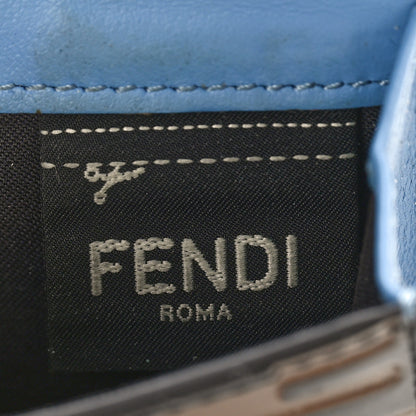 Fendi Vitello Liberty F is Fendi Bi-Color FF 1974 Embossed Micro Tri-Fold Envelope Wallet Maya Black Nebula 7 of 10