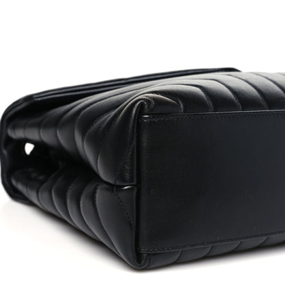 Saint Laurent Calfskin Y Quilted Monogram Monochrome Medium Loulou Chain Satchel Black 9 of 10