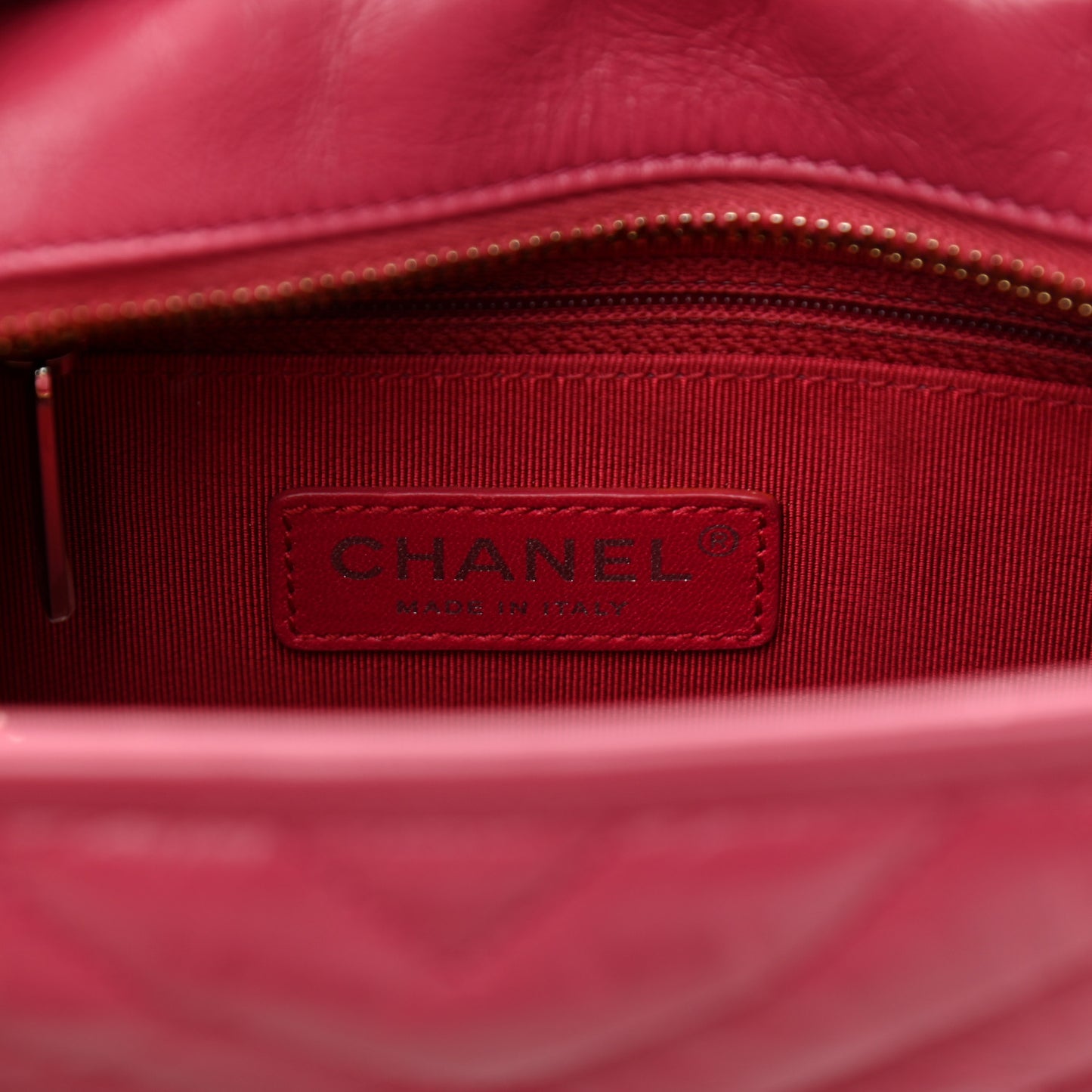 Aged Calfskin Chevron Quilted Small Gabrielle Hobo Dark Pink