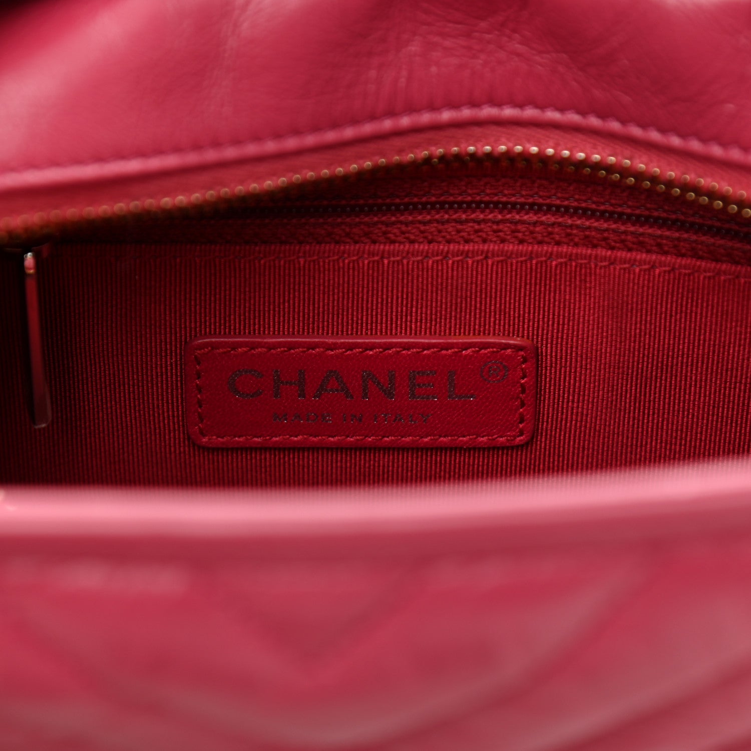 Chanel Aged Calfskin Chevron Quilted Small Gabrielle Hobo Dark Pink 6 of 8