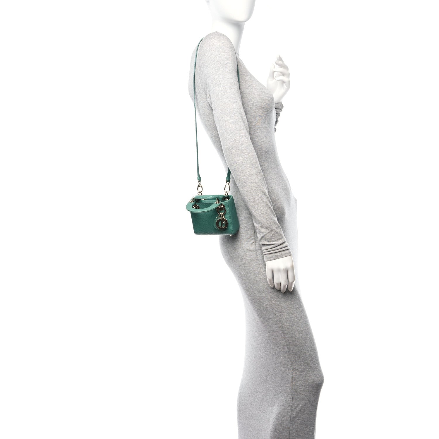 Christian Dior Lizard Micro Lady Dior Vert Tundra 2 of 11