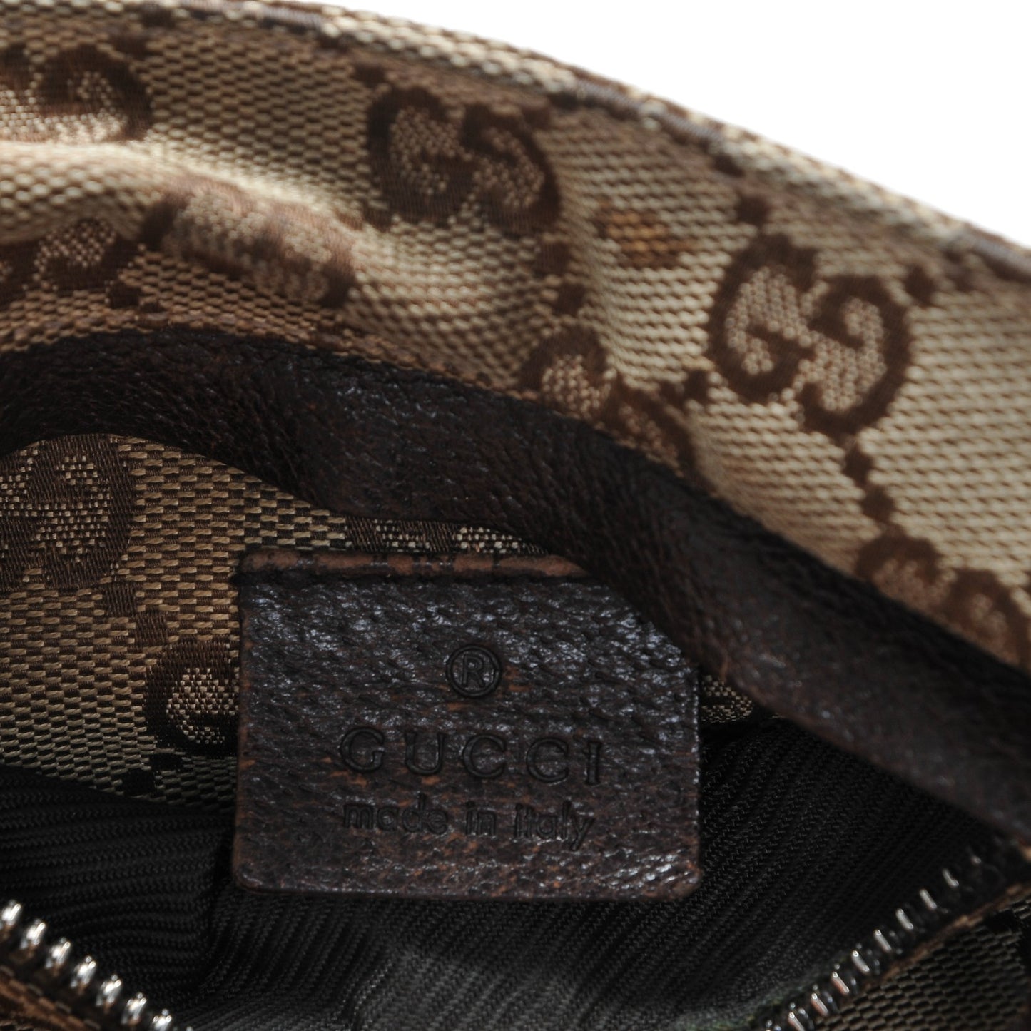 GG Monogram Double Pocket Belt Bag Dark Brown