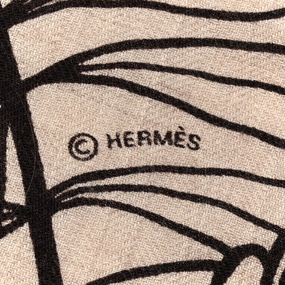 Hermes Cashmere Silk The Three Graces Shawl 140 Naturel Brun 6 of 6