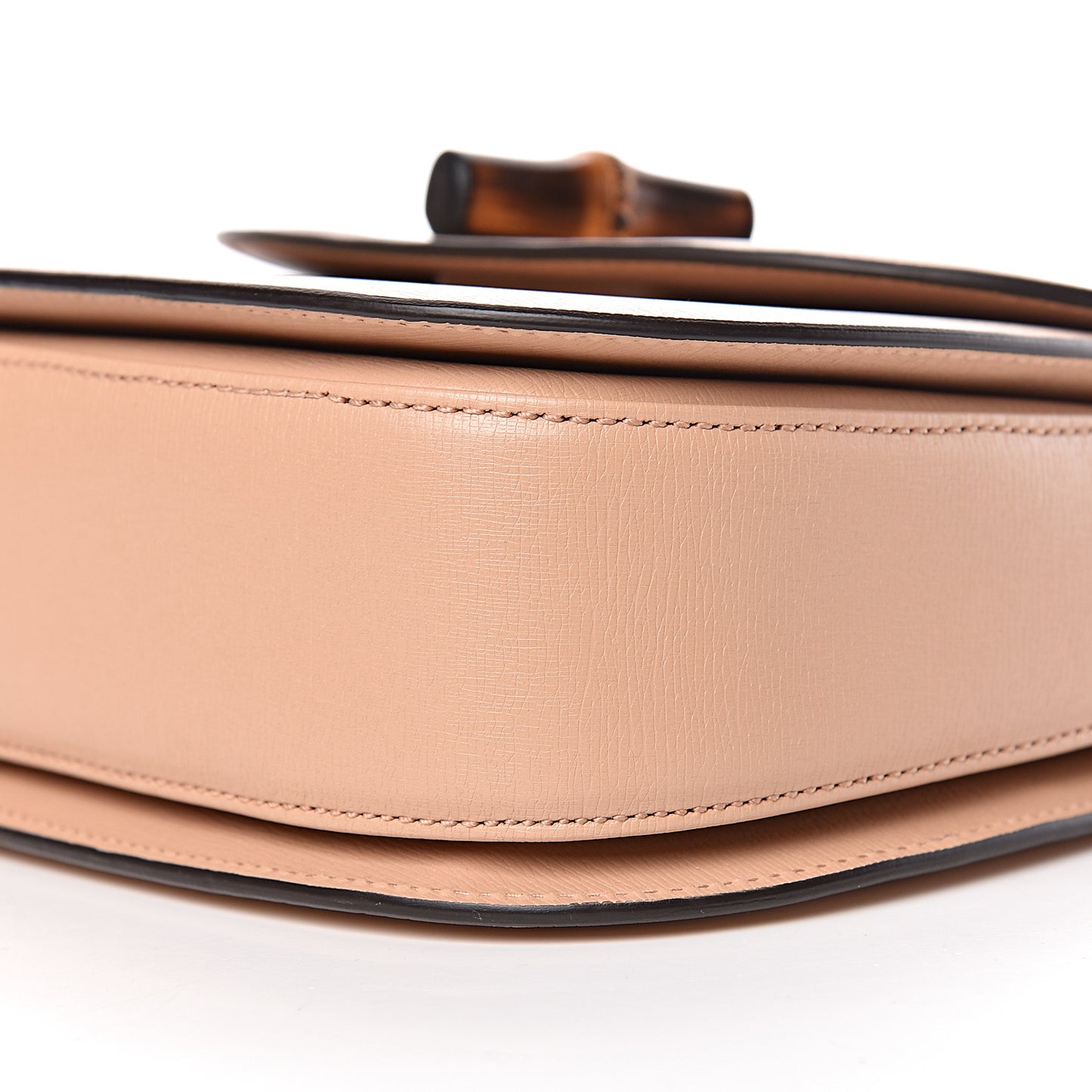 Shangai Calfskin Small Classic Bamboo Top Handle Bag Pink Apricot