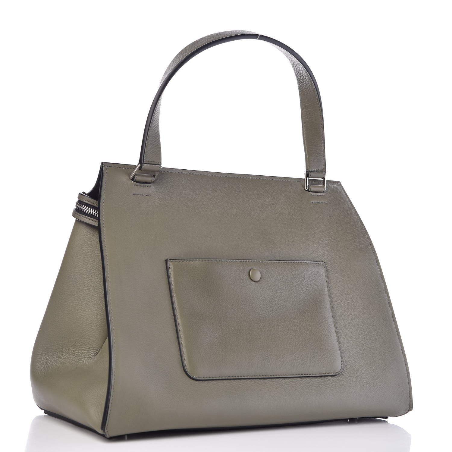 Celine Calfskin Medium Edge Shoulder Bag Khaki 3 of 10
