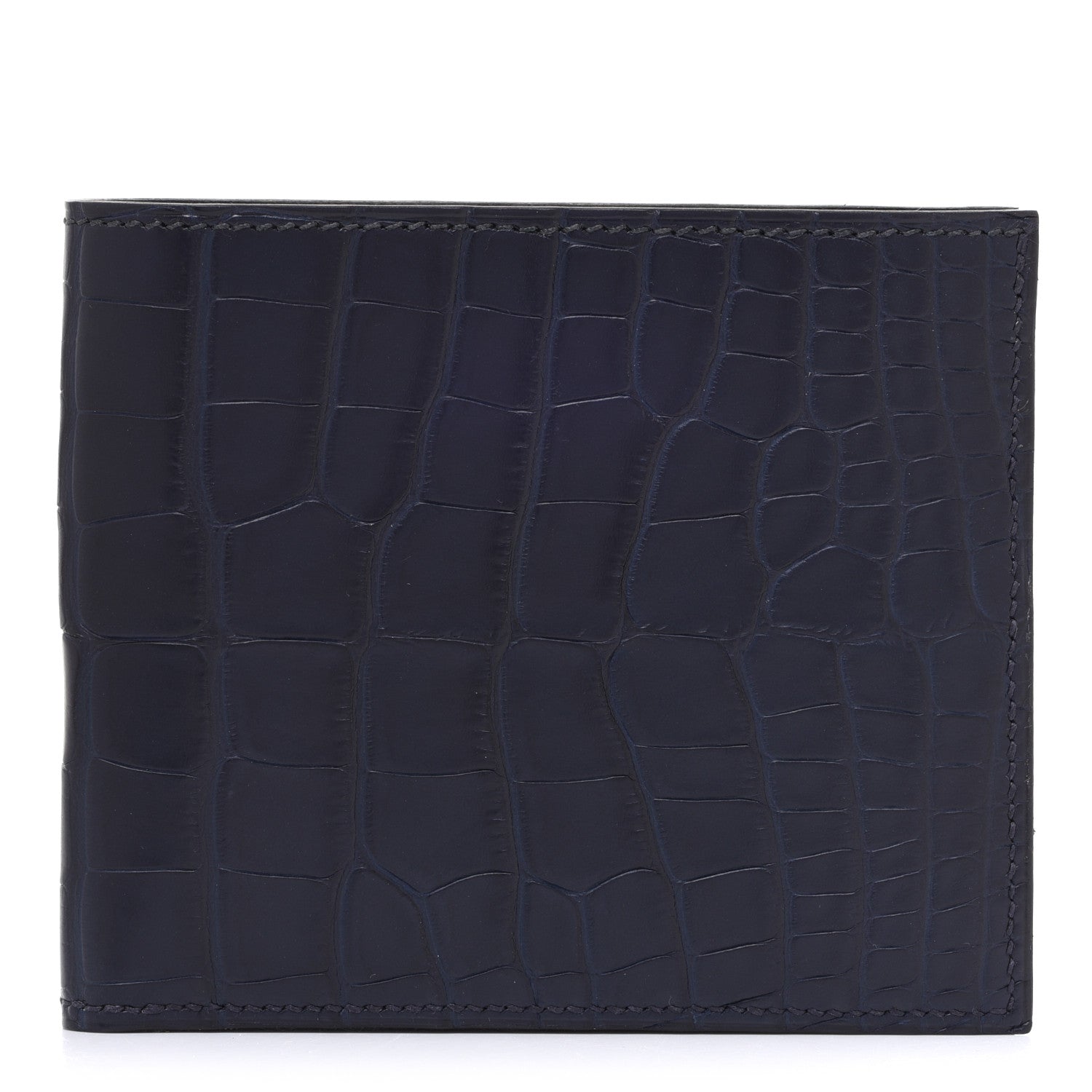 Hermes Matte Alligator Colorblock MC2 Copernic Compact Wallet Bleu Encre Bleu Electrique 1 of 8