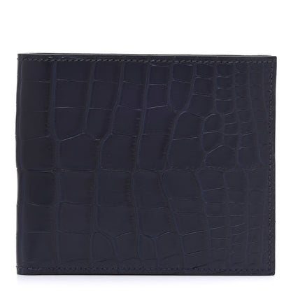 Hermes Matte Alligator Colorblock MC2 Copernic Compact Wallet Bleu Encre Bleu Electrique 1 of 8