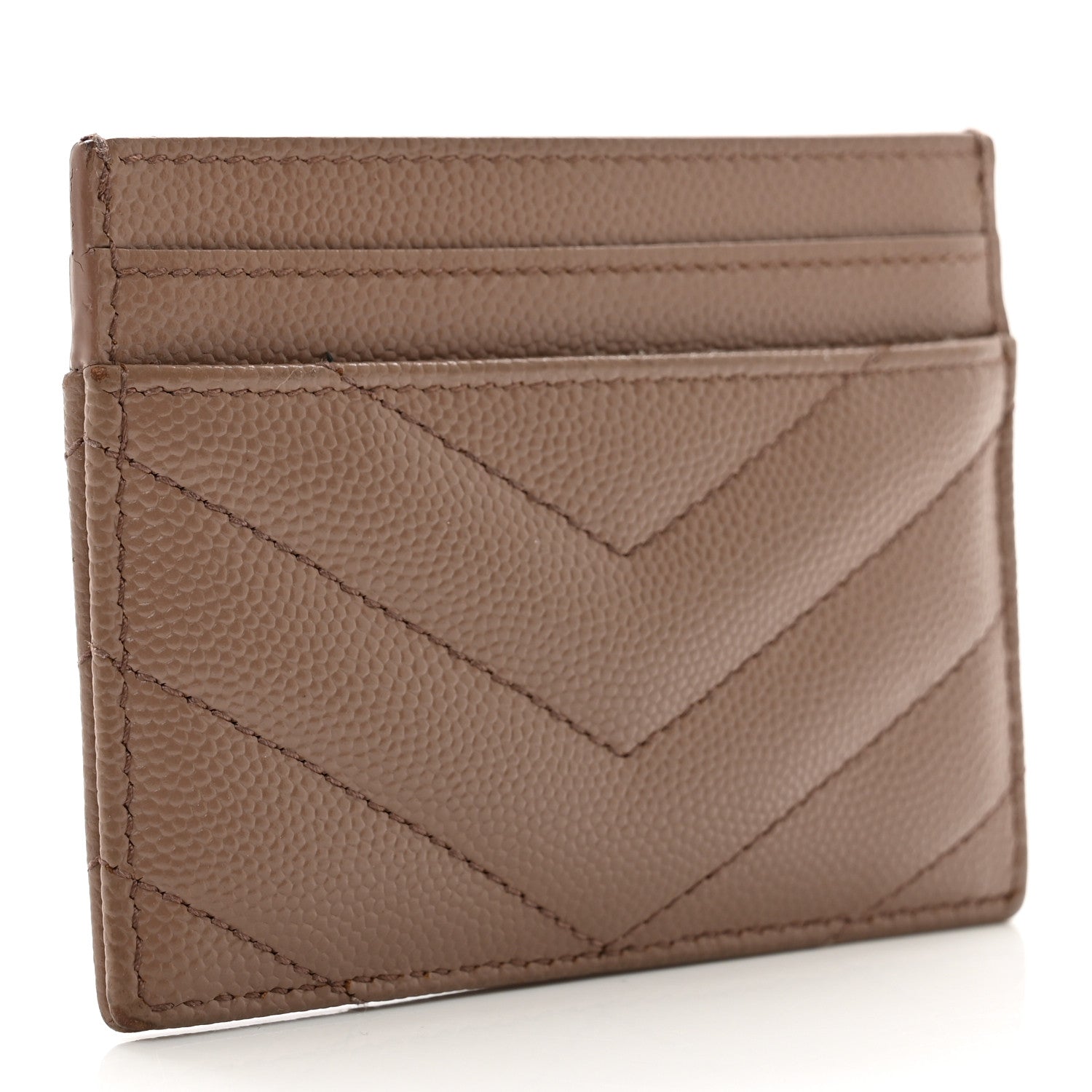 Saint Laurent Grain De Poudre Matelasse Chevron Monogram Credit Card Case Fard 3 of 8