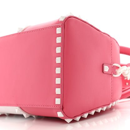 Valentino Garavani Vitello Colorblock Free Rockstud Top Handle Shoulder Bag Pink Optic White 9 of 14