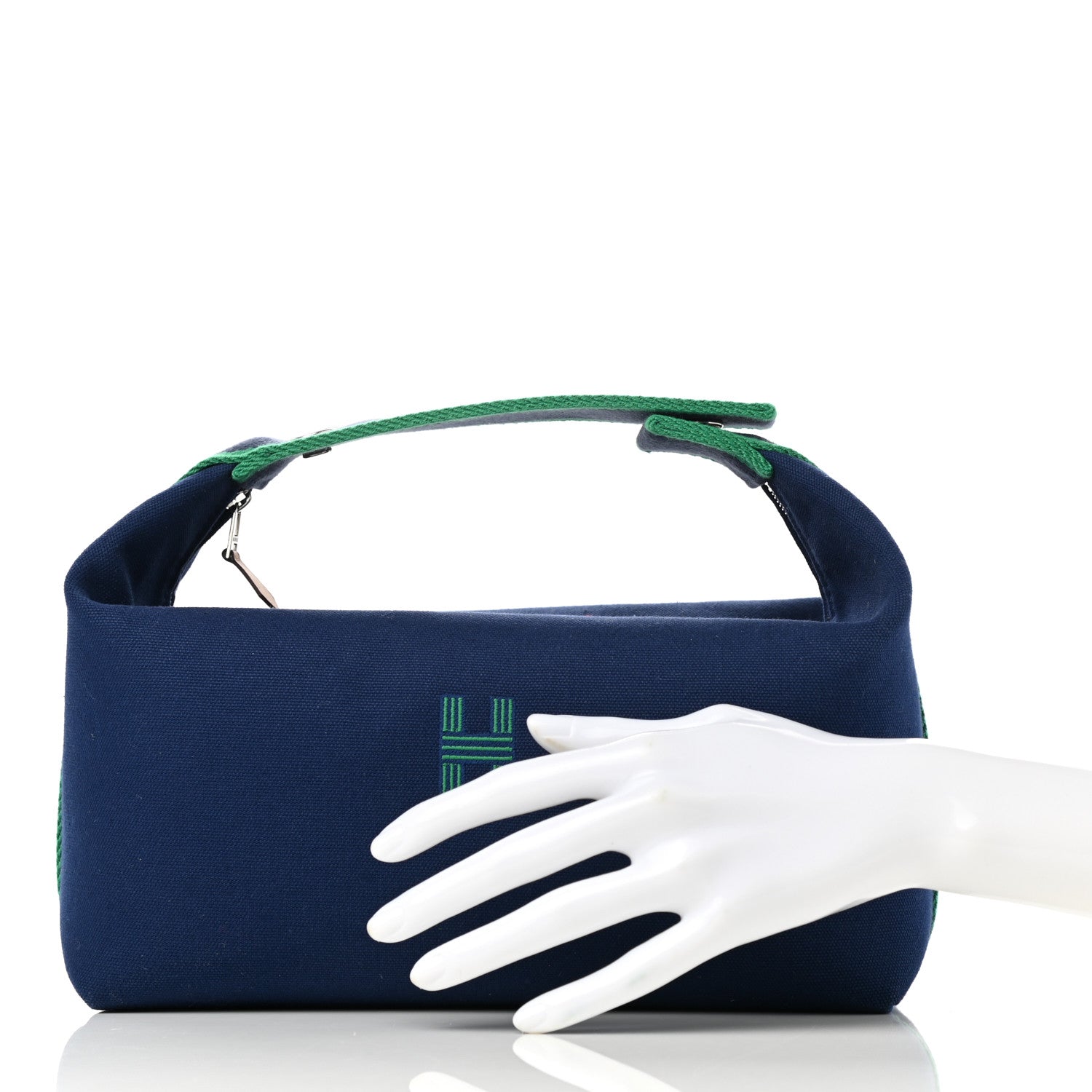 Hermes Canvas Large Bride-A-Brac Pouch Marine 2 of 7