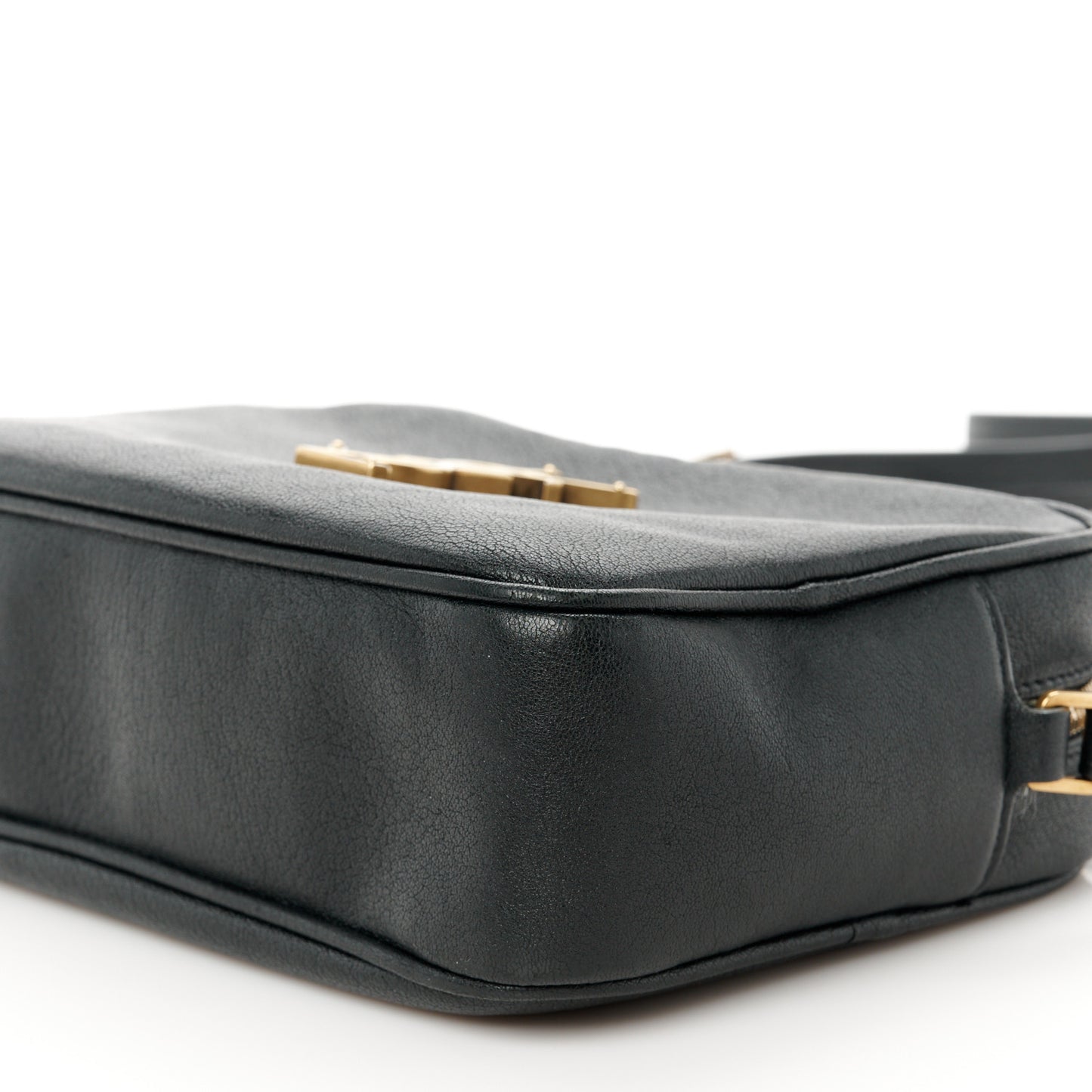 Grained Lambskin Monogram Lou Camera Bag Black