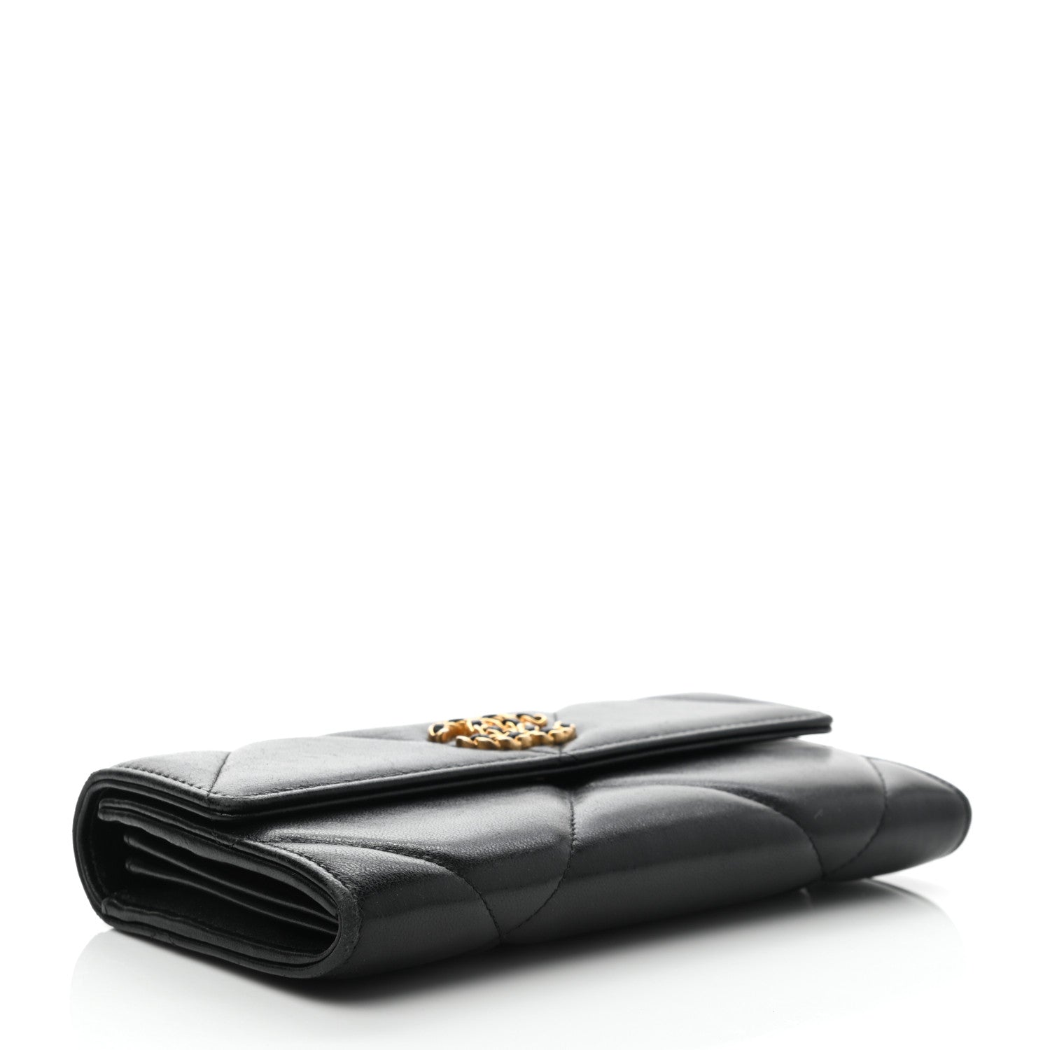 Chanel Lambskin Quilted Chanel 19 Flap Wallet Black 4 of 9
