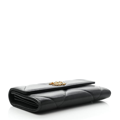 Chanel Lambskin Quilted Chanel 19 Flap Wallet Black 4 of 9