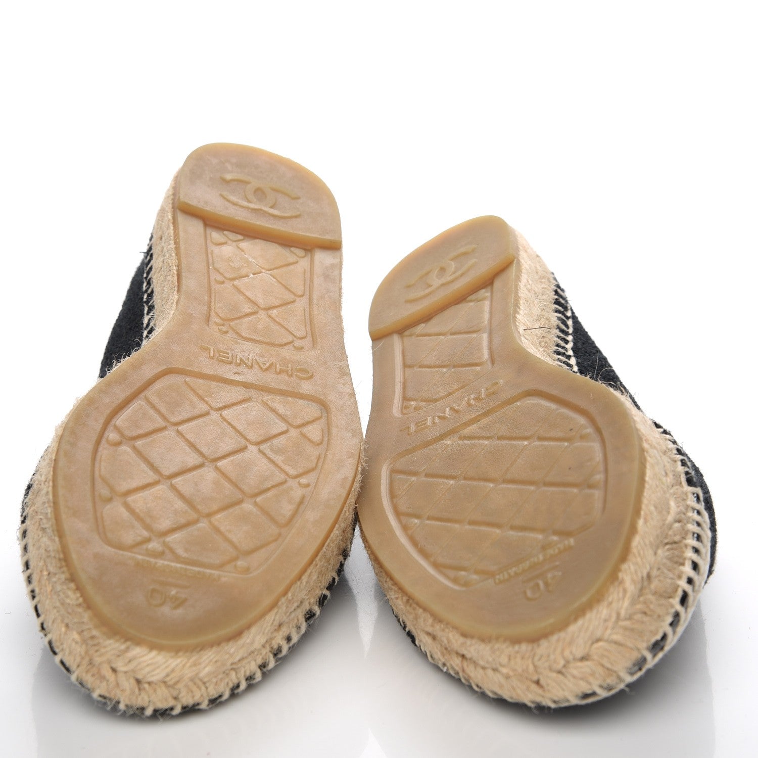 Chanel Fabric Patent Calfskin CC Espadrilles 40 Black 8 of 12