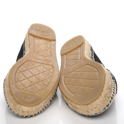 Chanel Fabric Patent Calfskin CC Espadrilles 40 Black 8 of 12