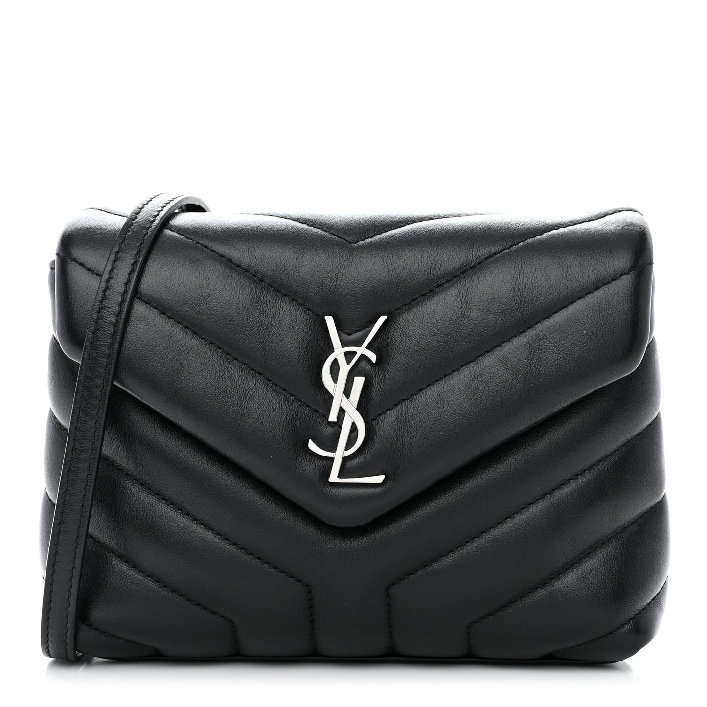 Calfskin Y Quilted Monogram Toy Loulou Crossbody Satchel Black