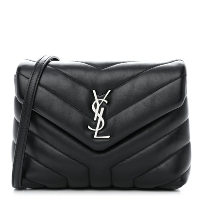Saint Laurent Calfskin Y Quilted Monogram Toy Loulou Crossbody Satchel Black 1 of 13