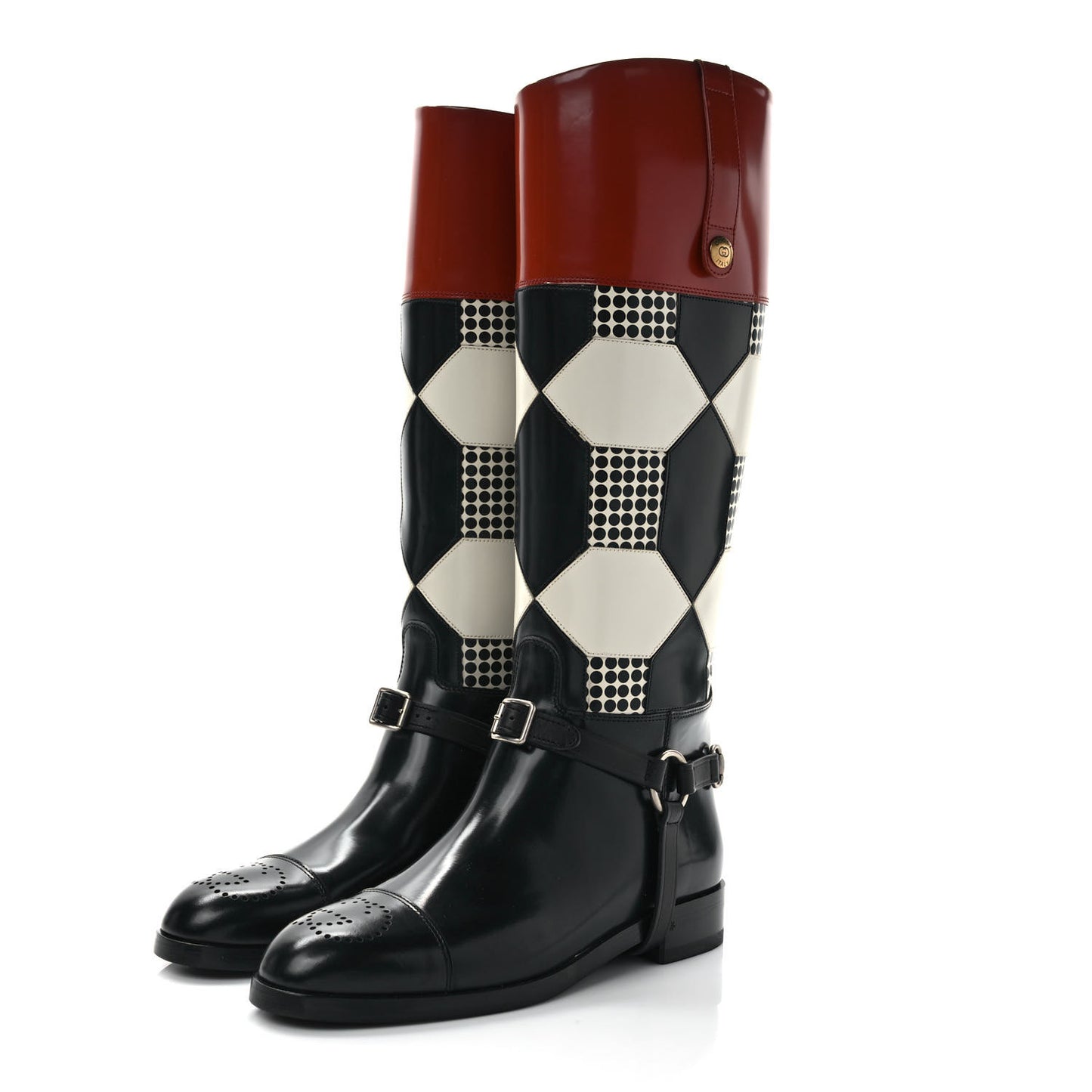 Calfskin Zelda Harness Riding Boots 39.5 Multicolor
