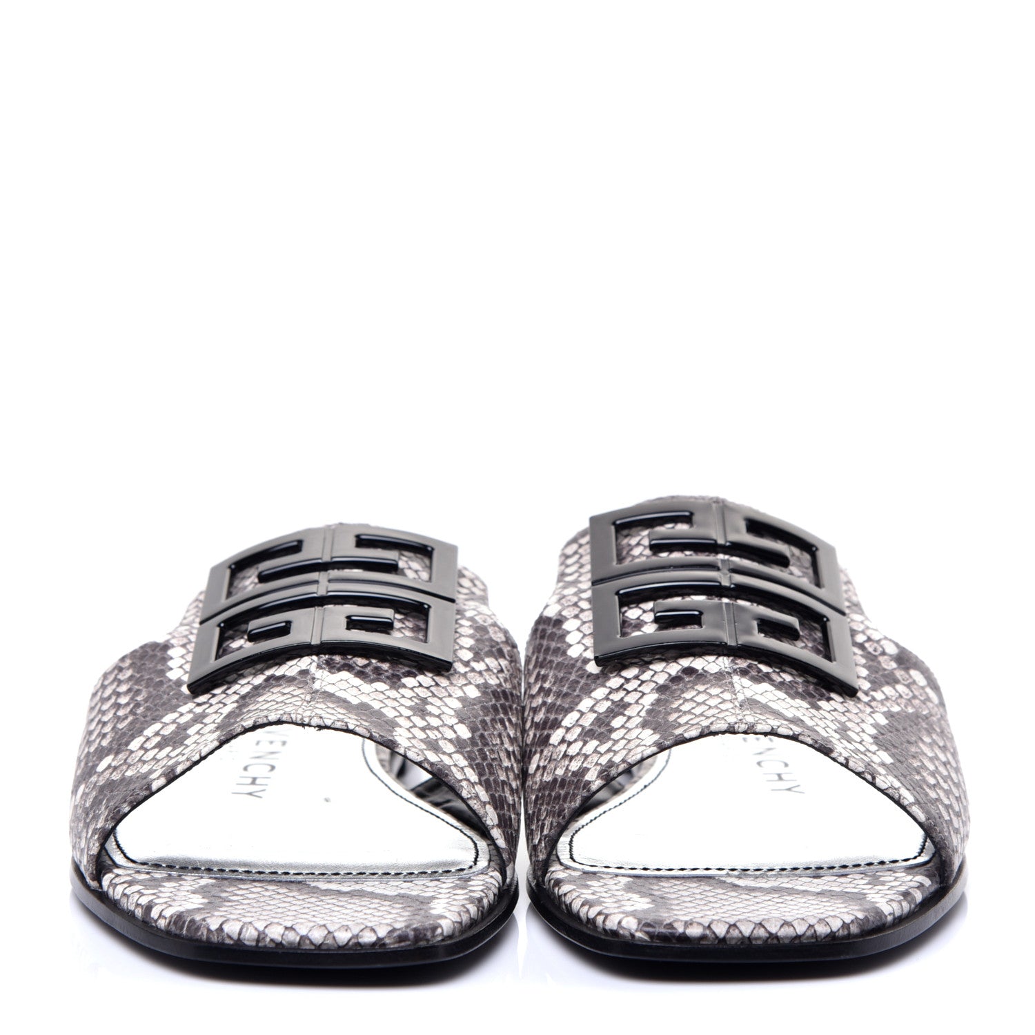 Givenchy Calfskin Python Print 4G Flat Sandals 38 Stone Grey 3 of 11
