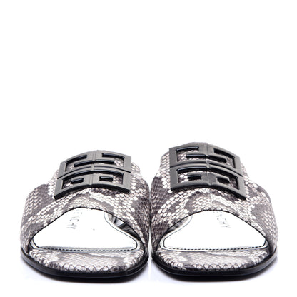 Givenchy Calfskin Python Print 4G Flat Sandals 38 Stone Grey 3 of 11