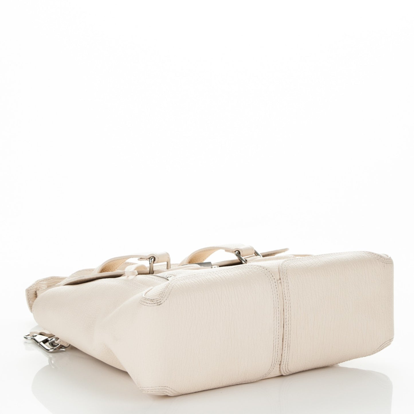 3.1 Textured Calfskin Medium Pashli Satchel Milk