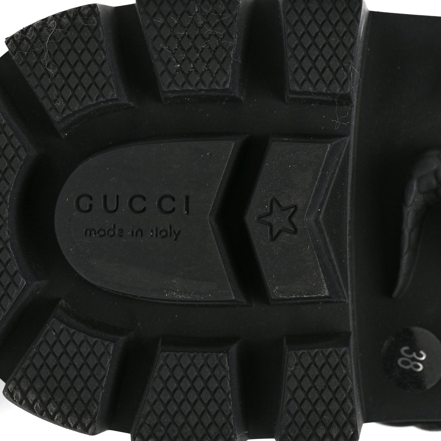 Nappa Frances GG Matelasse Platform Combat Boots 38 Black